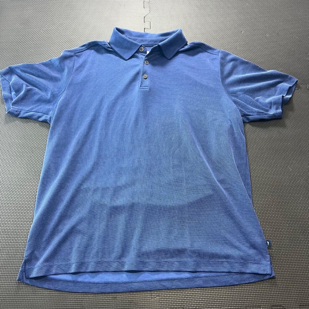 Tommy Bahama Mens Blue Polo Shirt L Large Modal Blend Short Sleeve